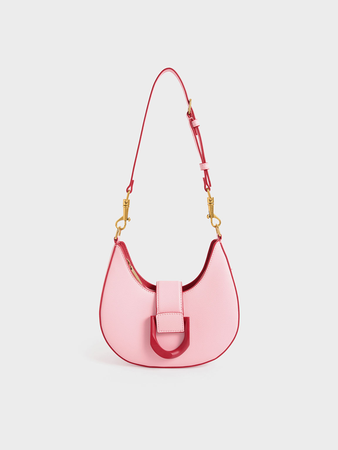 Pink Gabine Belted Hobo Bag | CHARLES &amp; KEITH UK