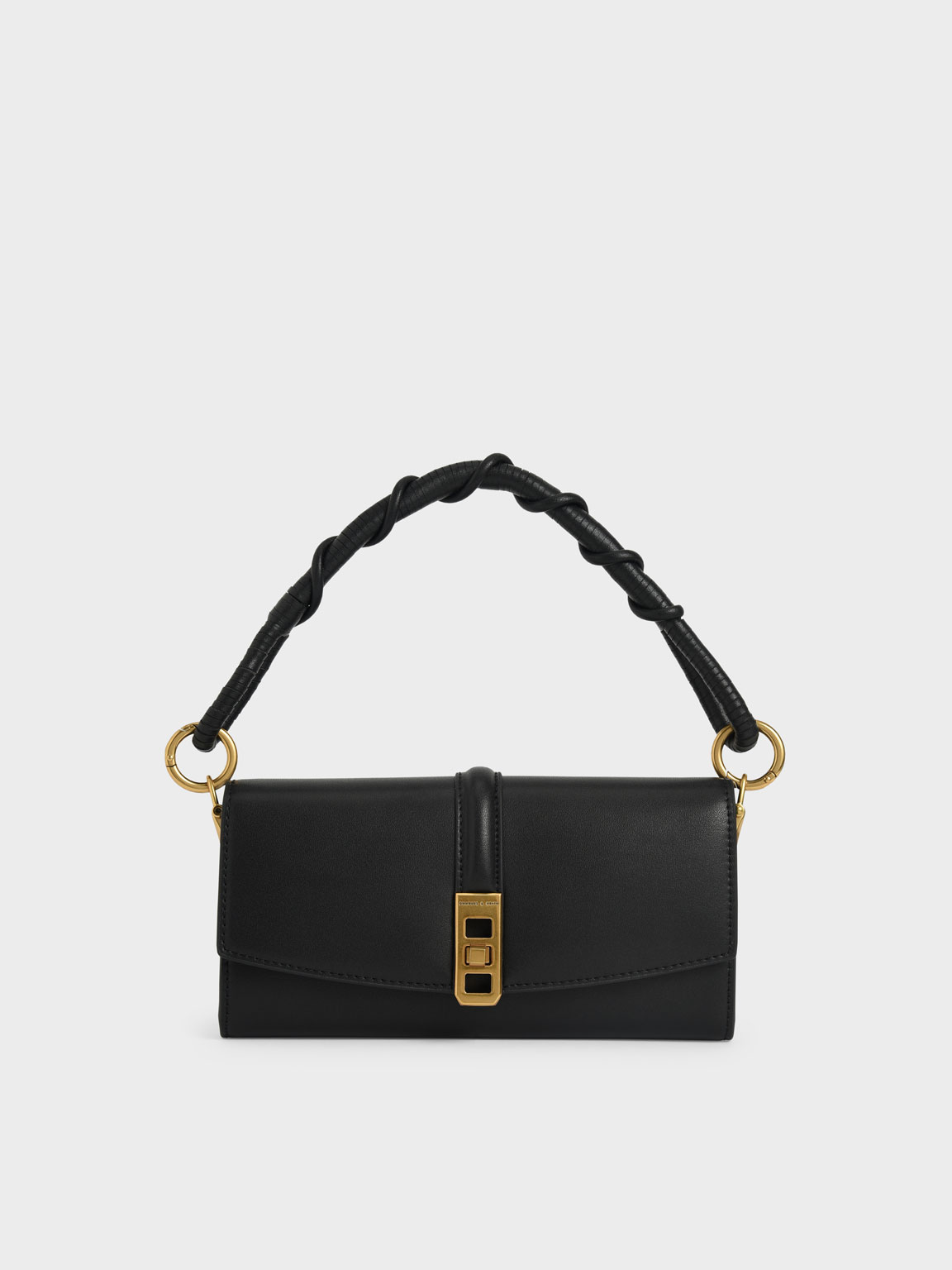 

Coiled Top Handle Wallet, Black