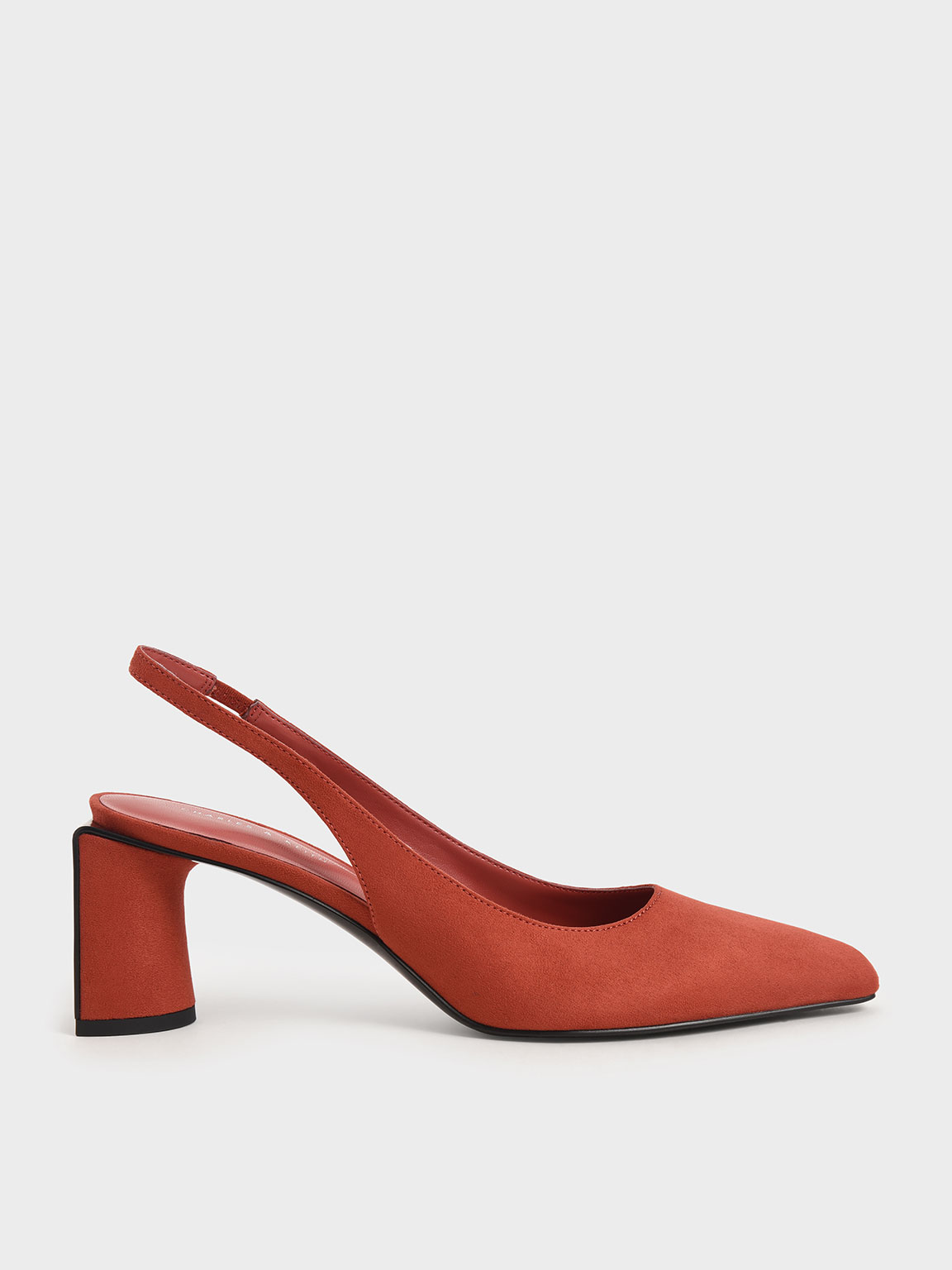 

Textured Half Moon Slingback Pumps, Brick
