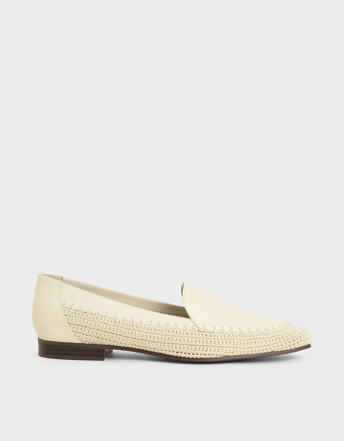 

Leather Crochet Loafers, Chalk