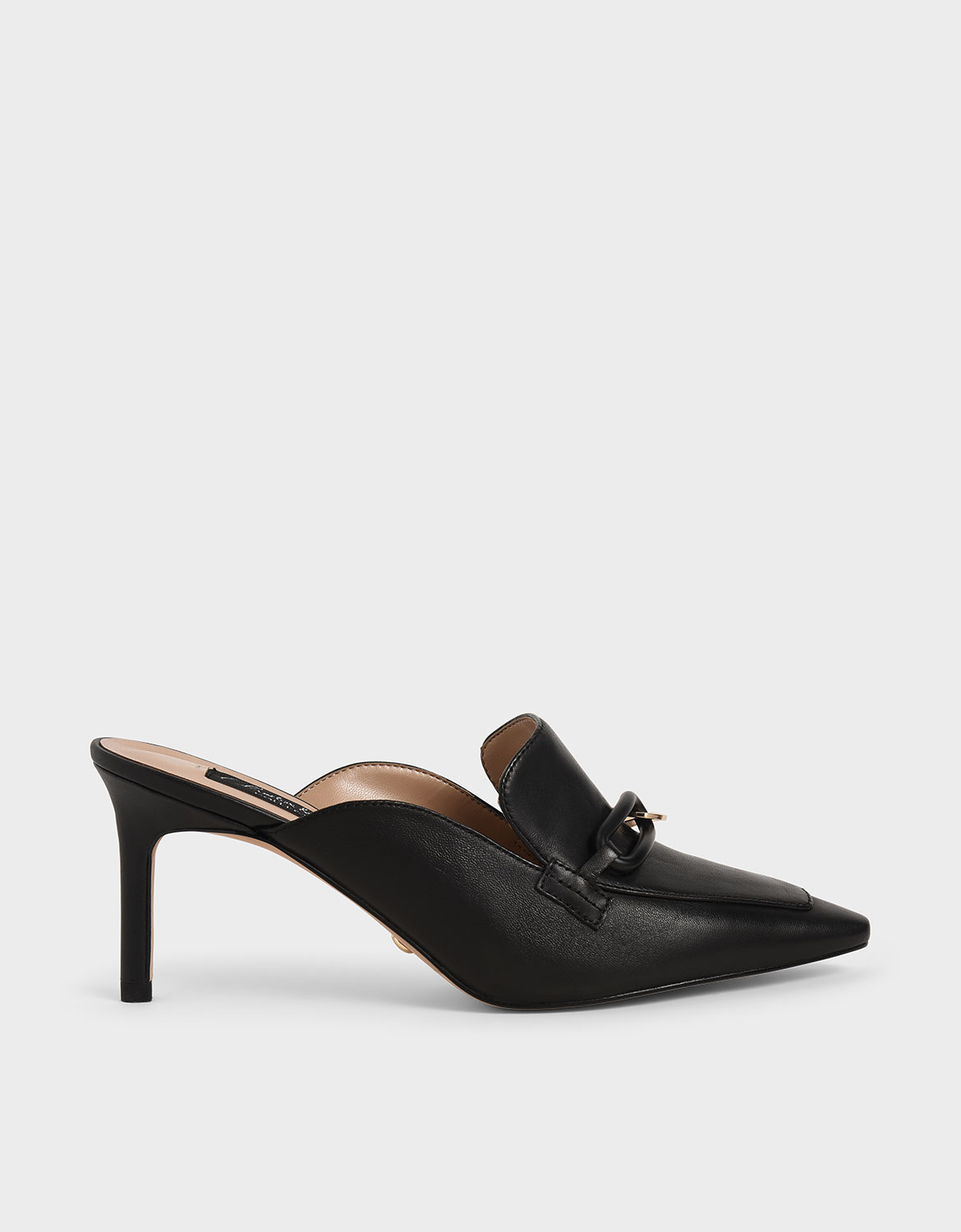 

Embellished Leather Mules, Black
