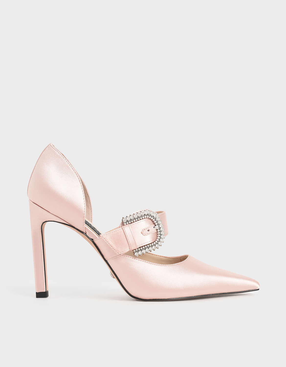 

Wedding Collection: Satin Embellished-Buckle Pumps, Pink