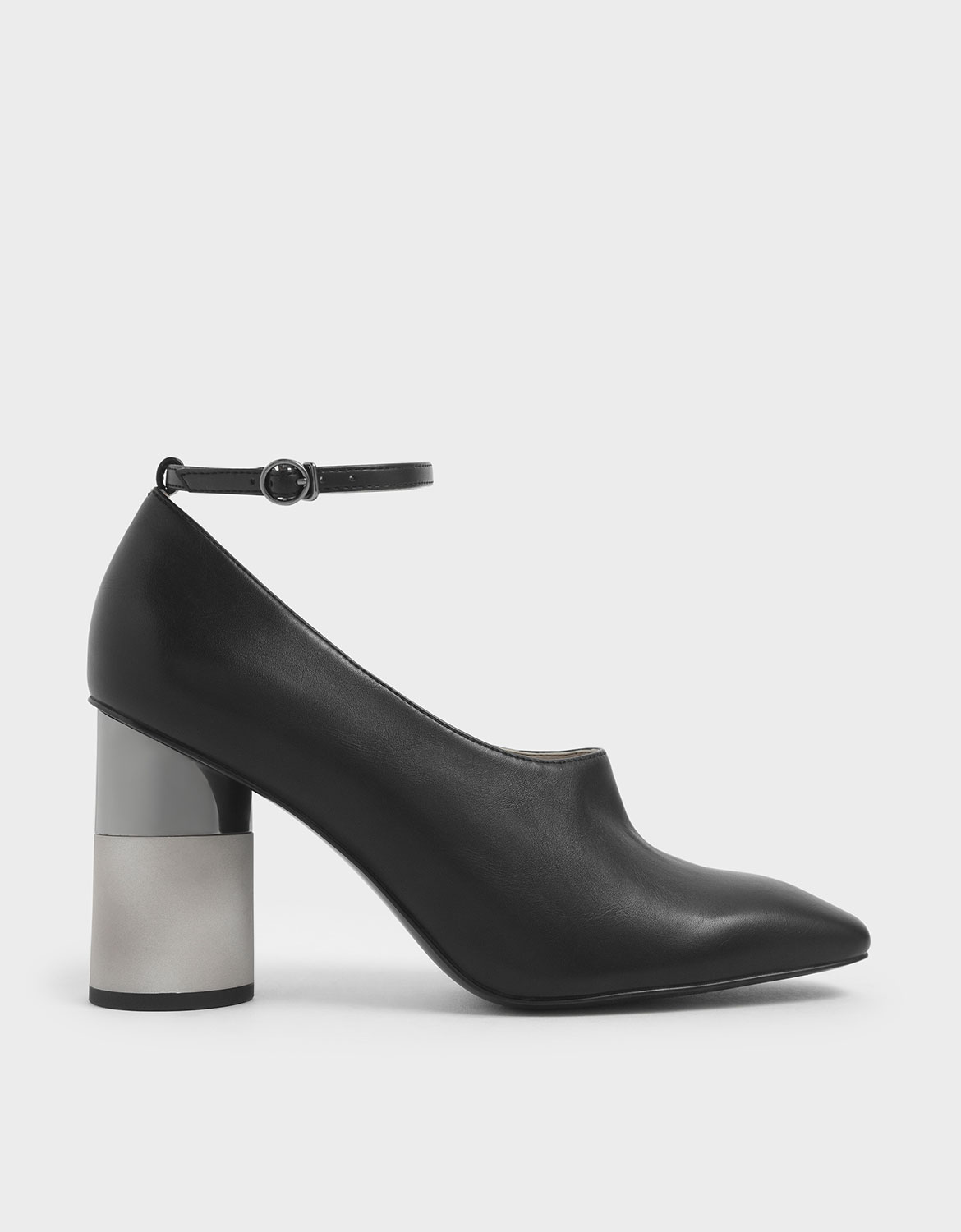 

Ankle Strap Concrete Heel Pump, Black