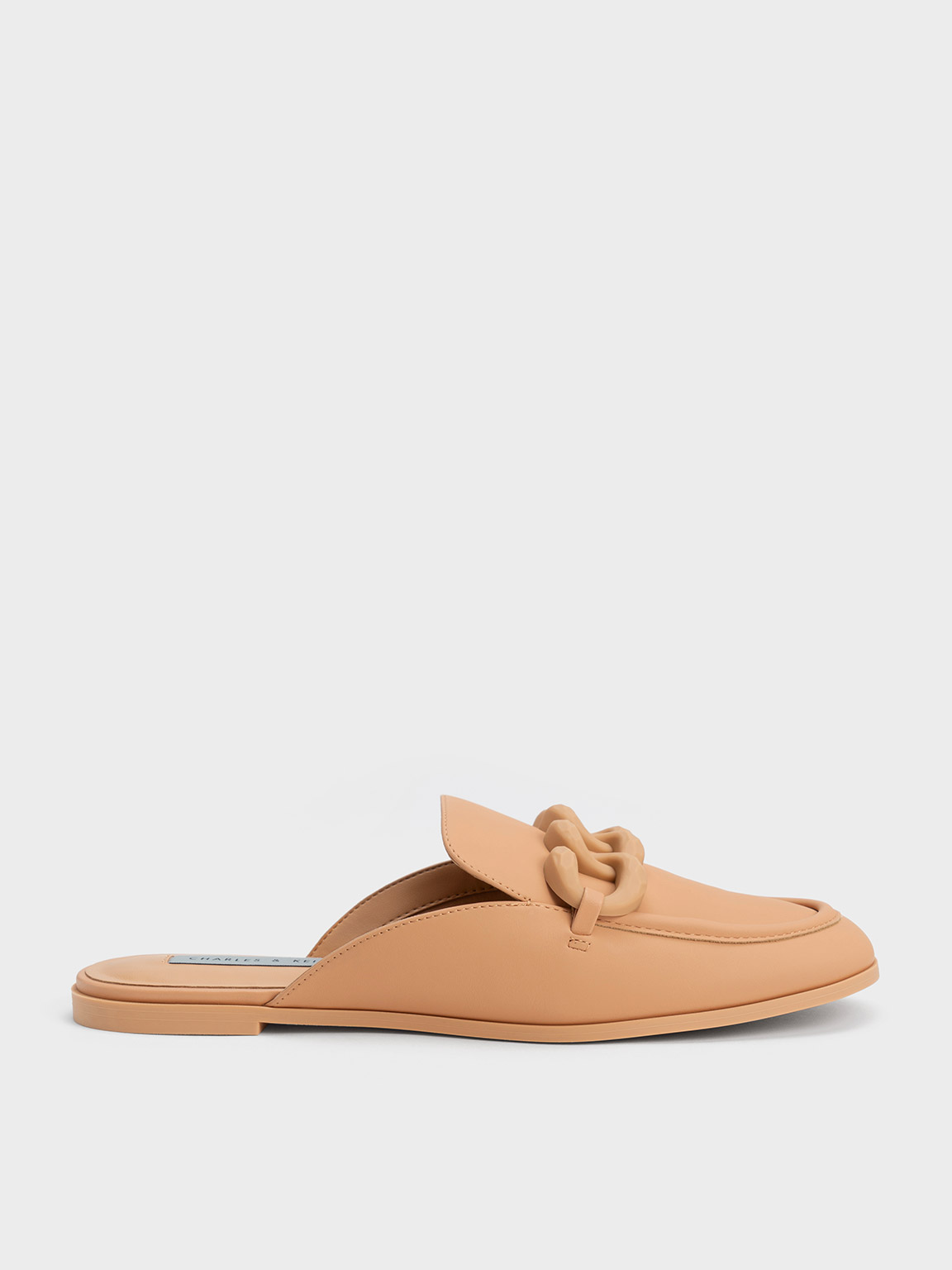 Charles & Keith Chunky Chain Loafer Flats In Camel