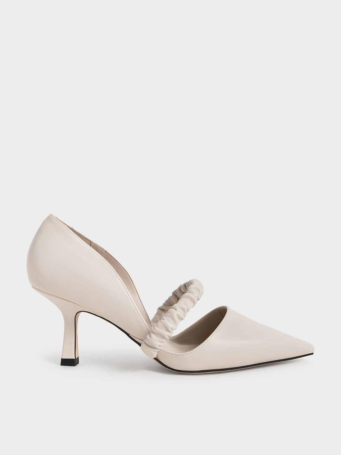 

Ruched Strap D'Orsay Pumps