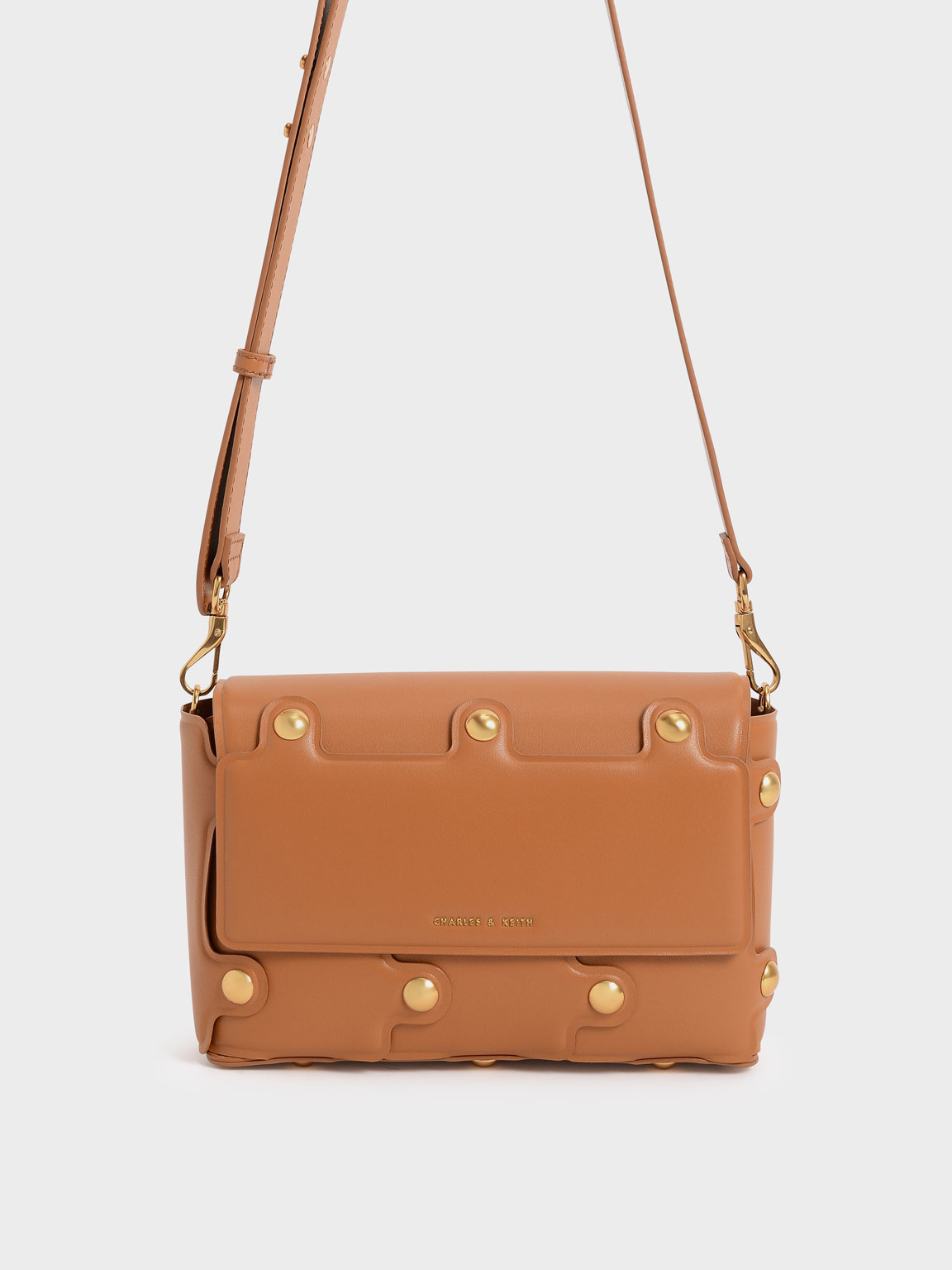 

Studded Shoulder Bag, Cognac