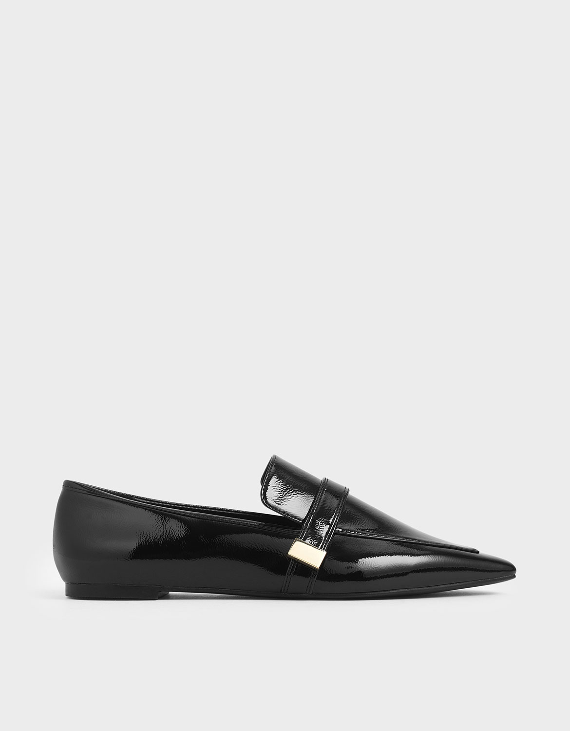 

Metal Accent Loafers, Black