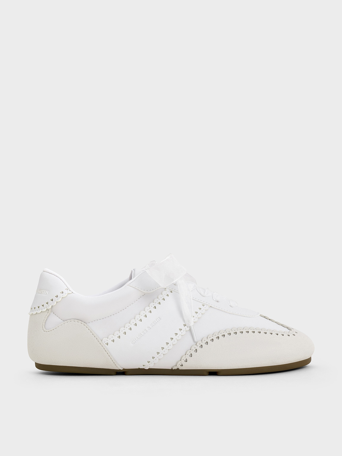 Charles & Keith - Cece Heart Sheer-Lace Sneakers