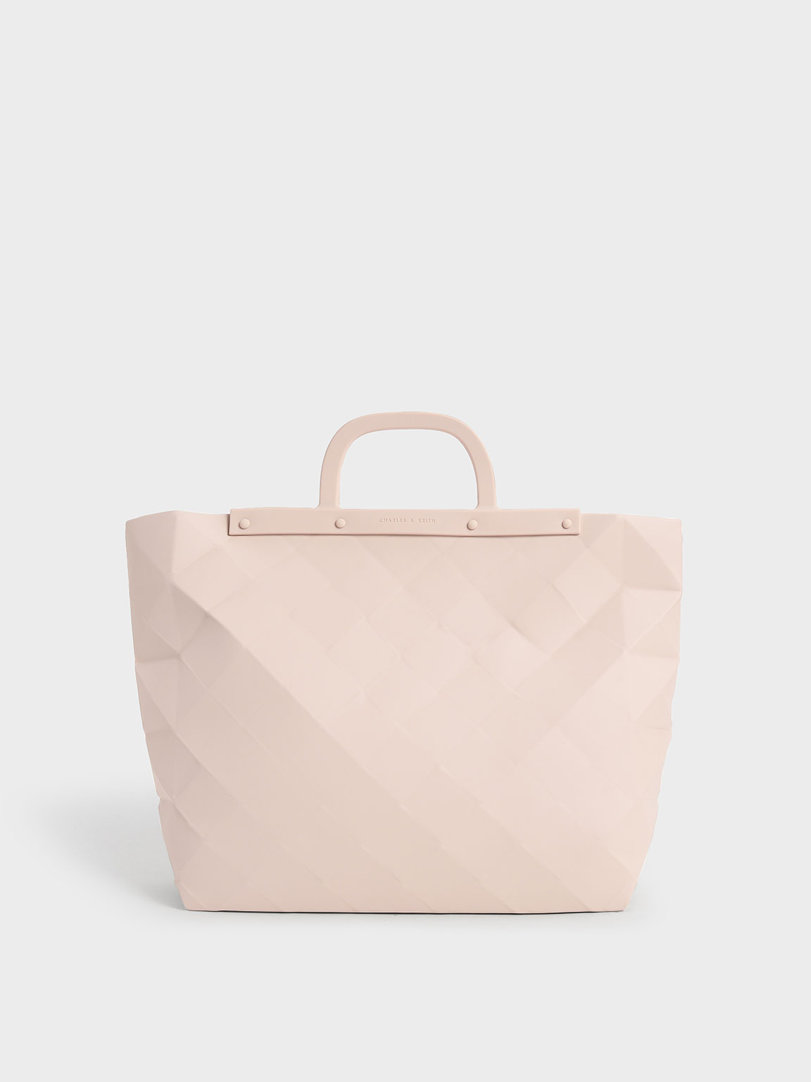 

Double Handle Large Geometric Tote, Light pink