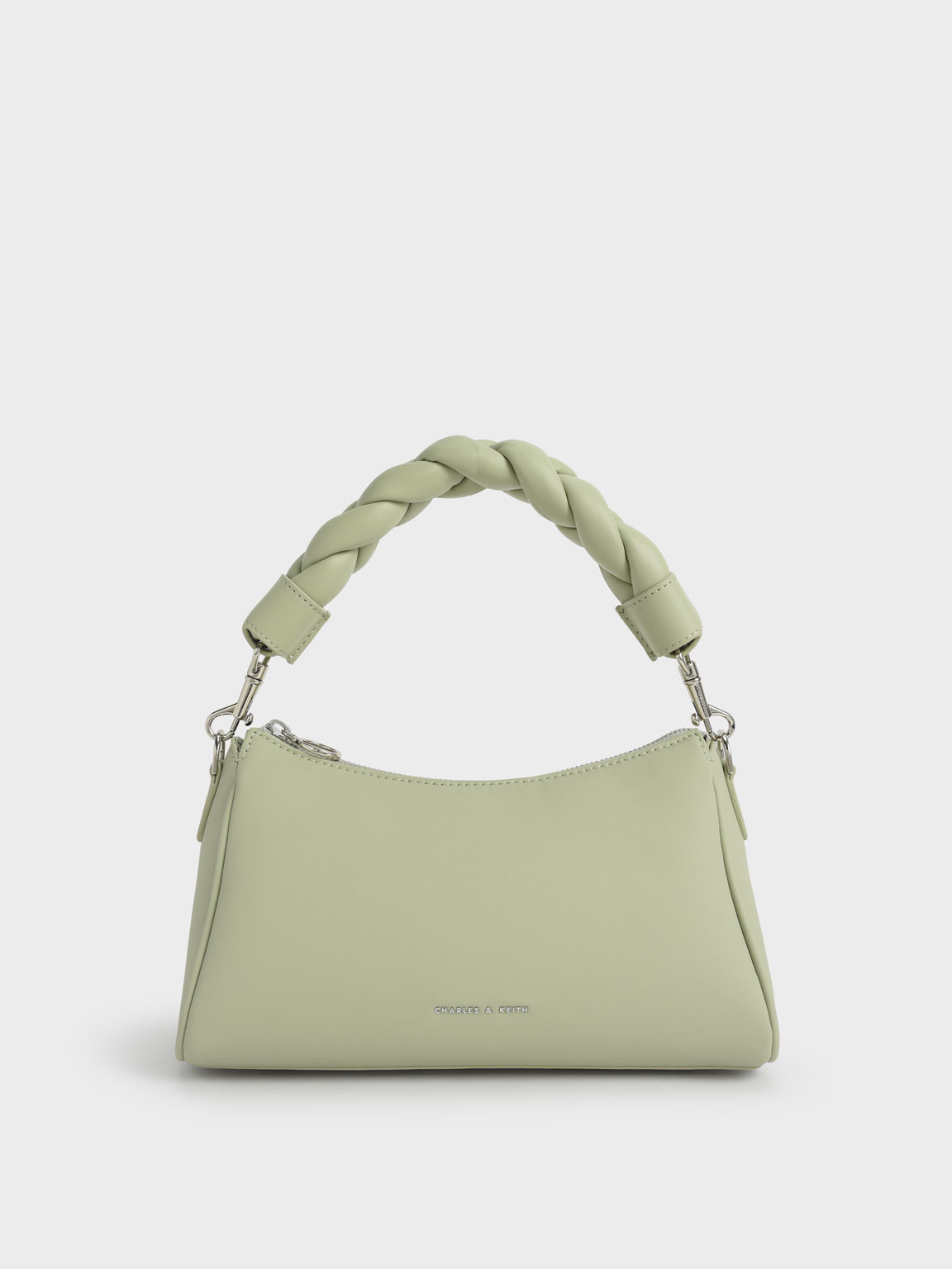 

Braided Handle Bag, Sage green