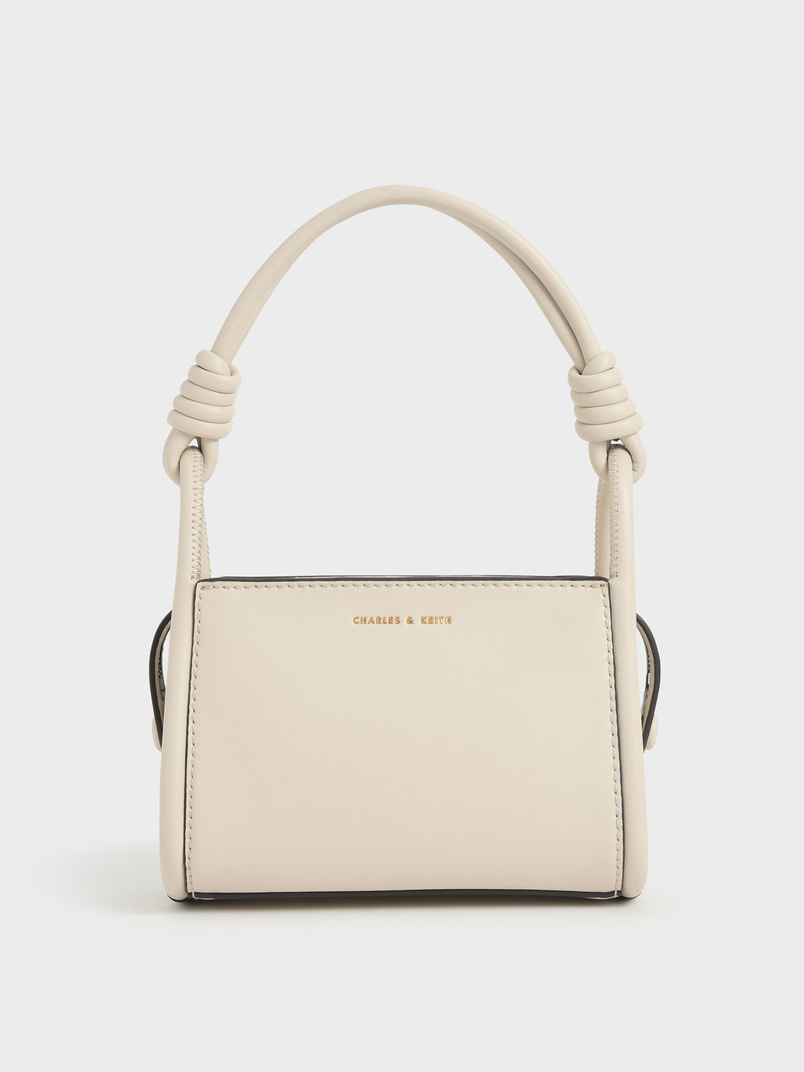 

Knotted Handle Boxy Bag, Cream