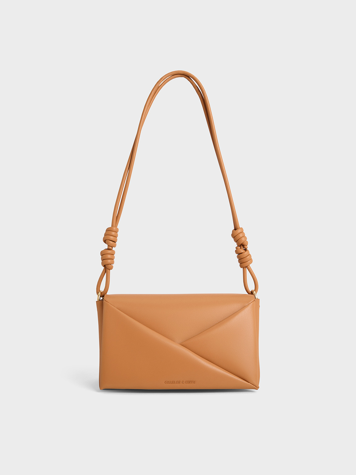 Charles & Keith - Midori Geometric Shoulder Bag In Toffee