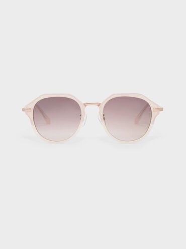 

Angular Oval Sunglasses, Pink