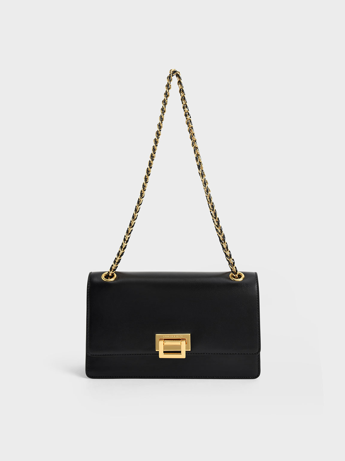 Black Chain Handle Shoulder Bag | CHARLES & KEITH UK