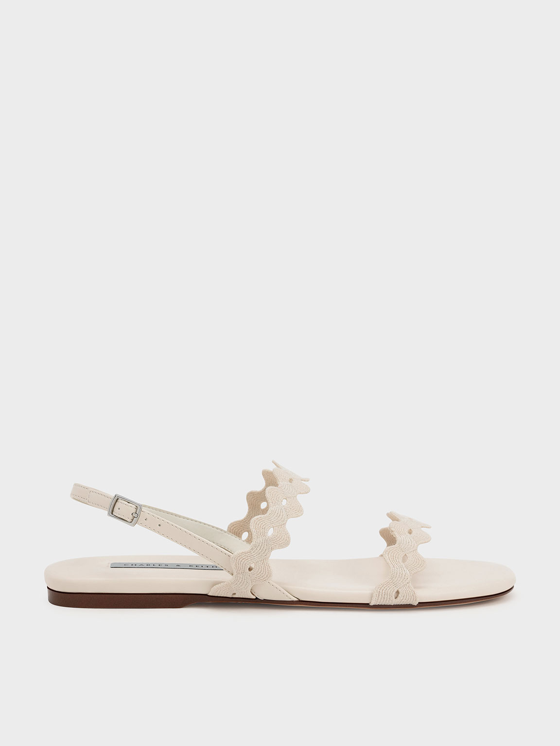 

Knitted Scallop Strap Slingback Flats