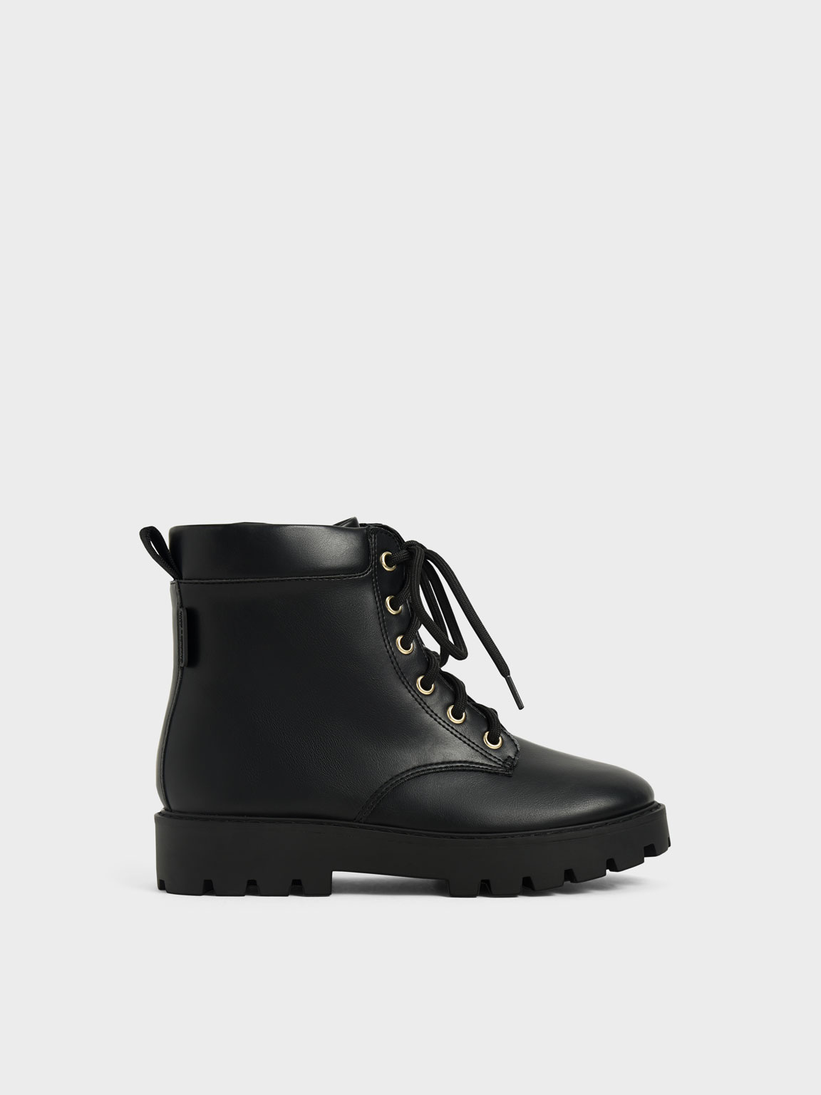 

Girls' Lace-Up Ankle Boots, Black
