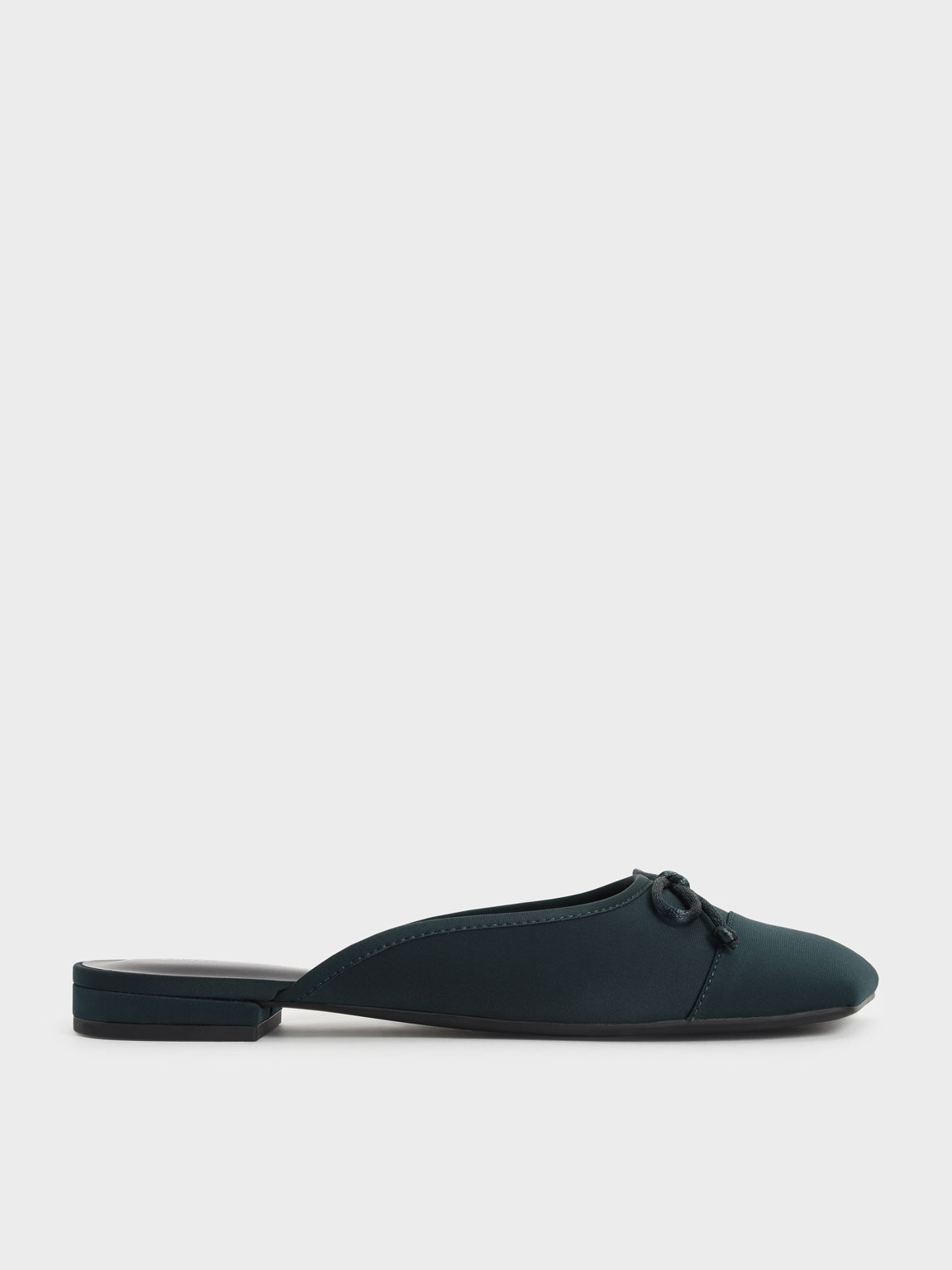 

Bow-Tie Flat Mules, Dark green