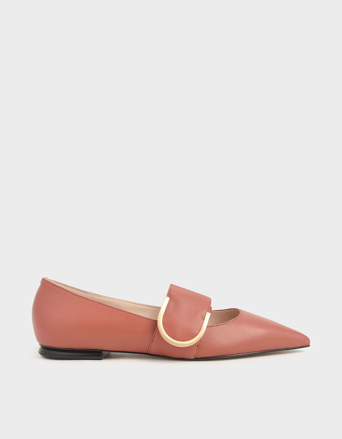 

Leather Mary Jane Flats, Brick