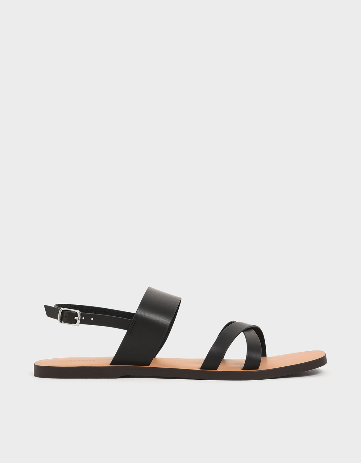 

Thick Strap Flats, Black