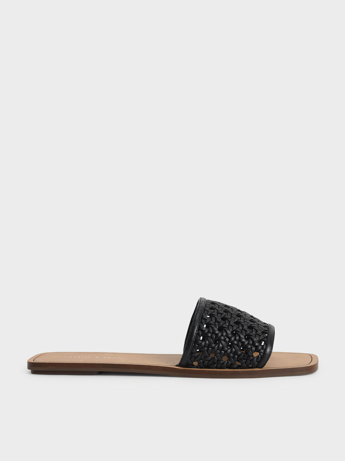 

Woven Slide Sandals, Black