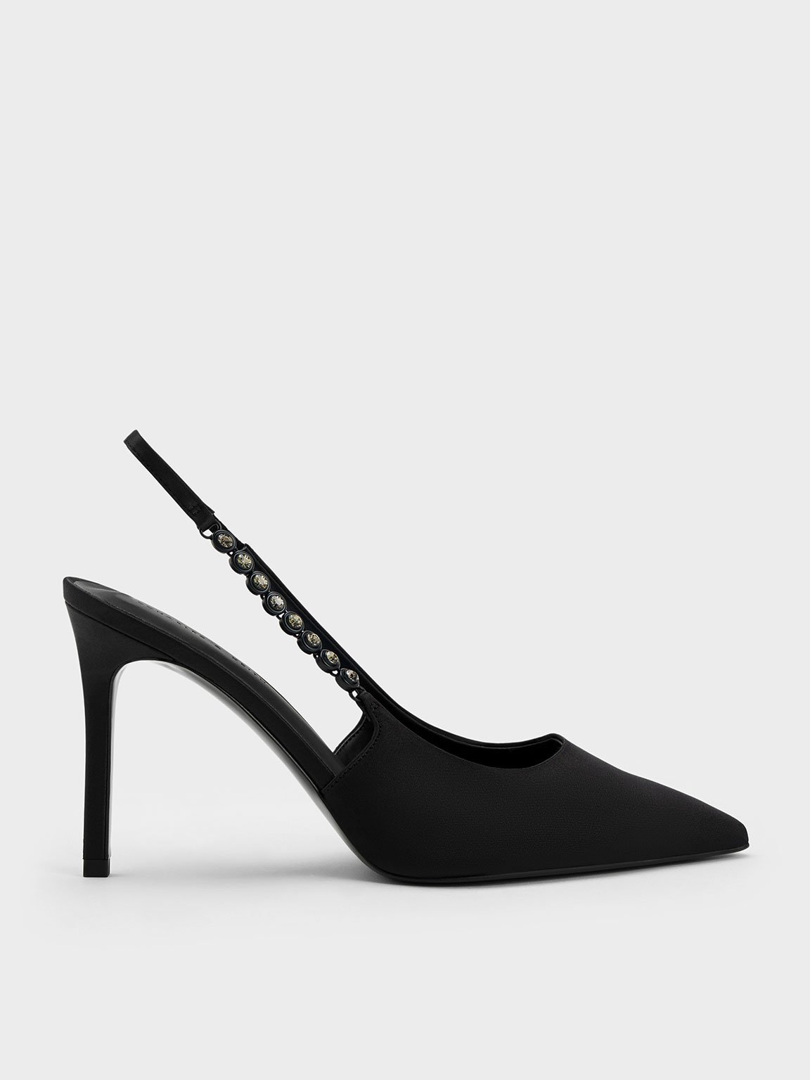 Charles & Keith - Flores Recycled Polyester Gem-Strap Slingback Pumps