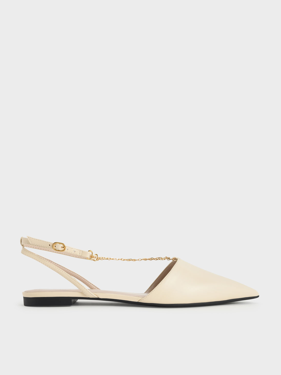 

Chain Strap Slingback Ballerinas, Chalk