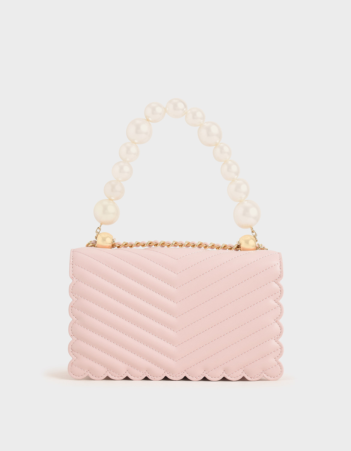 

Beaded Handle Crossbody Bag, Pink
