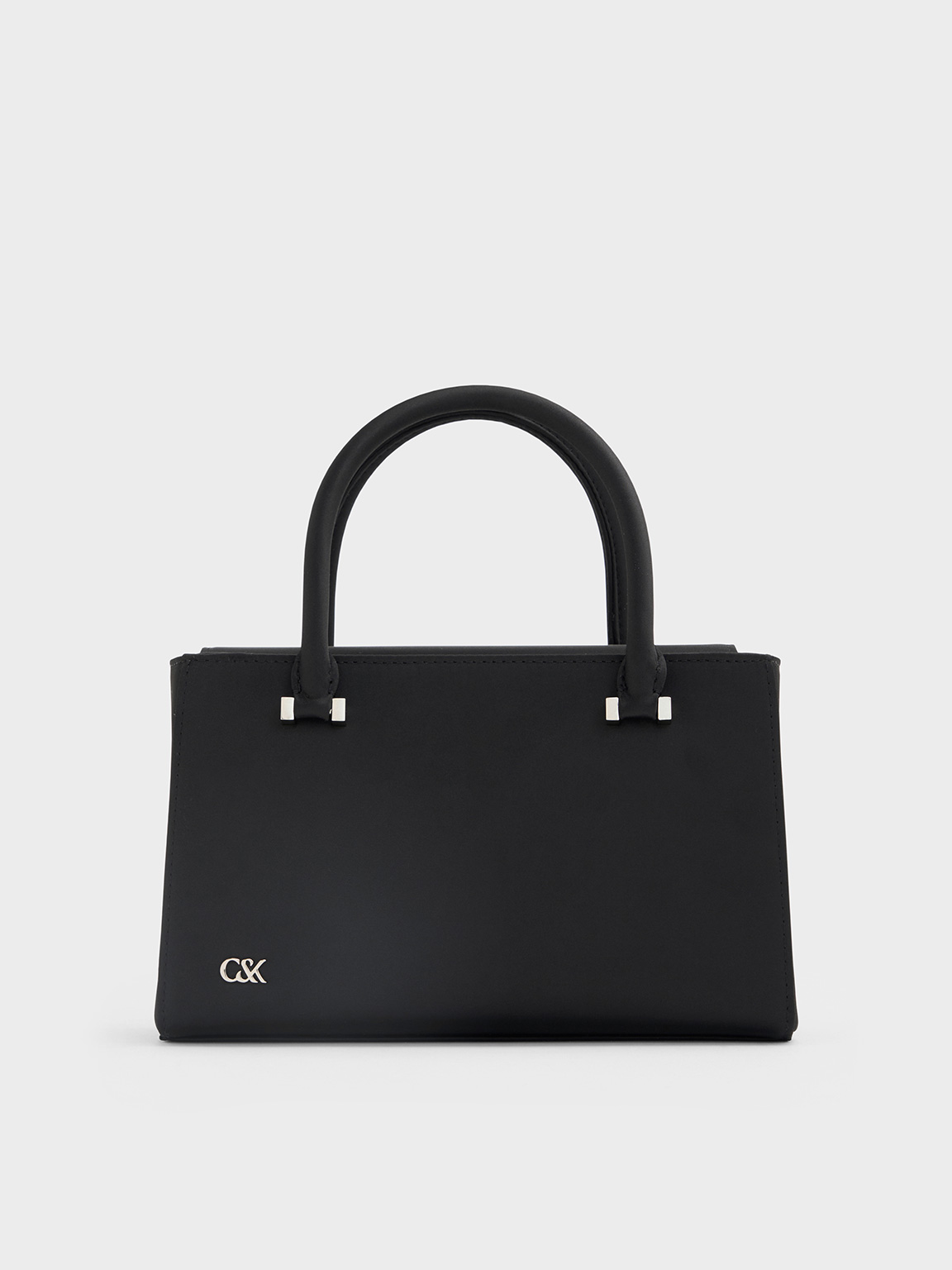 Charles & Keith - Satin Boxy Tote Bag In Noir