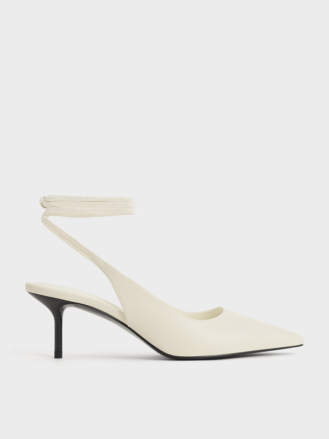 Charles & Keith - Textured Tie-Around Pointed-Toe Pumps