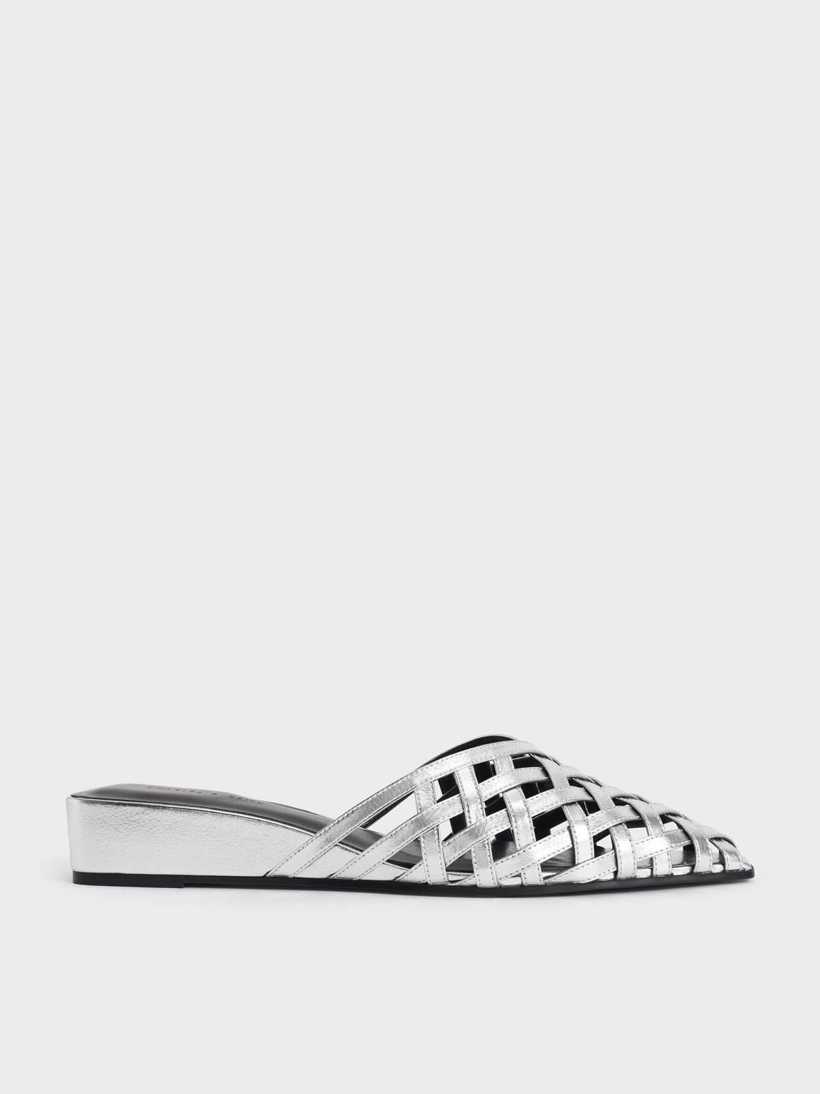

Metallic Woven Wedges, Silver