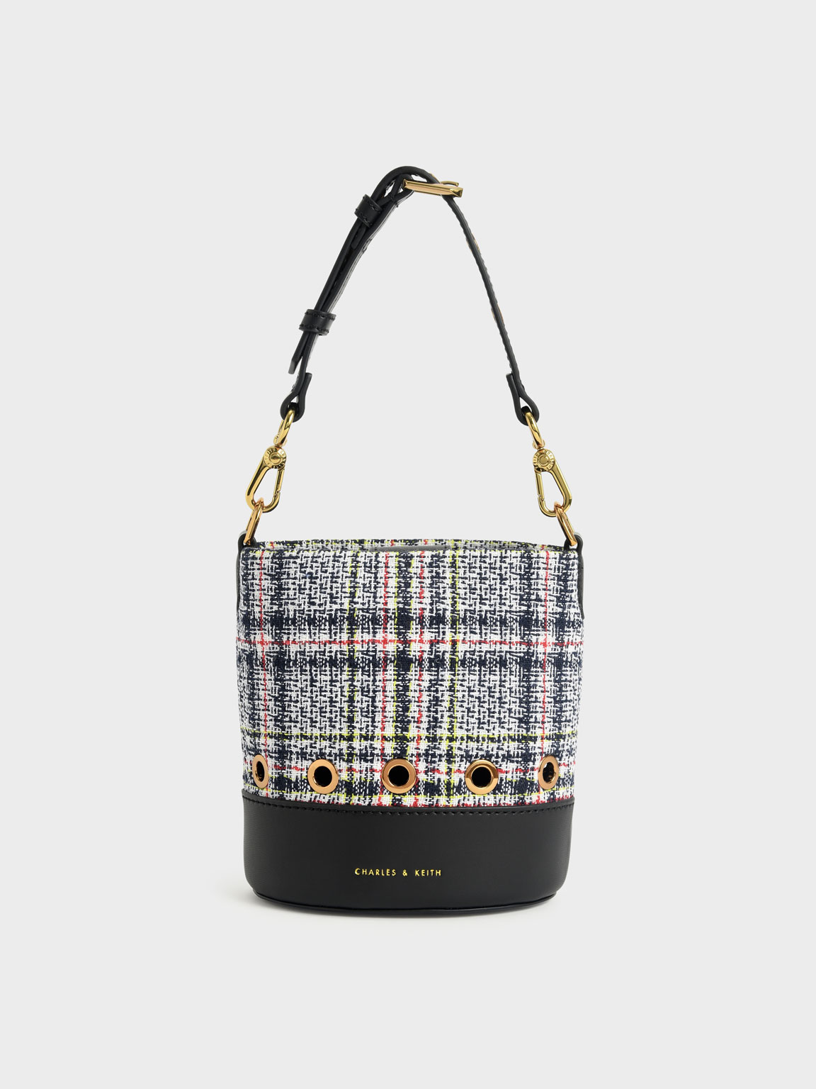 

Girls' Tweed Bucket Bag, Dark blue