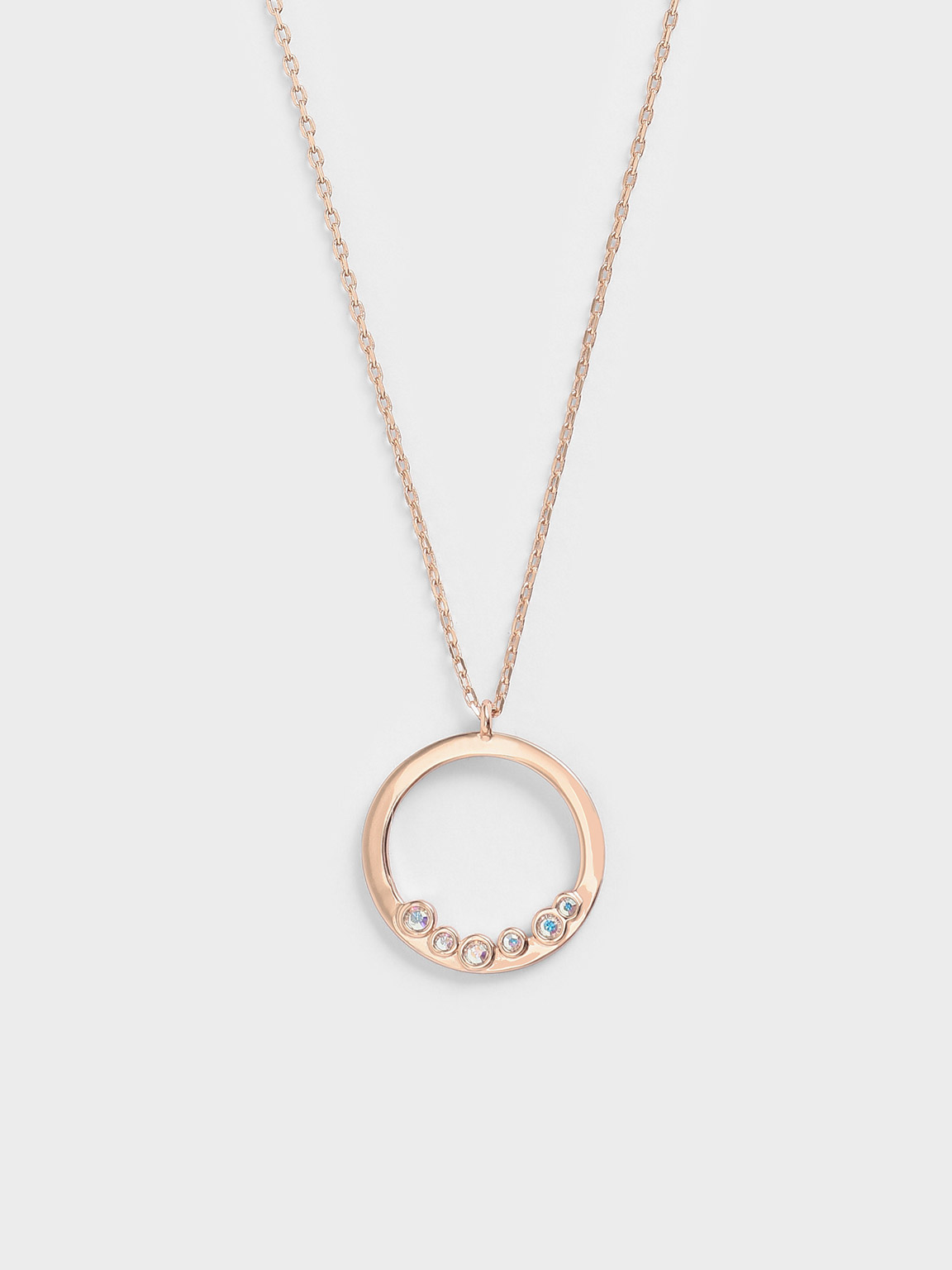 

Swarovski® Crystal Studded Pendant Necklace, Rose gold