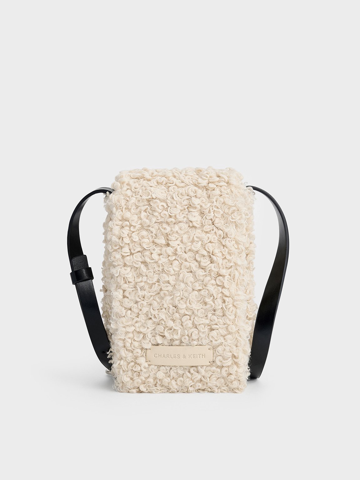 Charles & Keith - Furry Mini Bag In Chalk