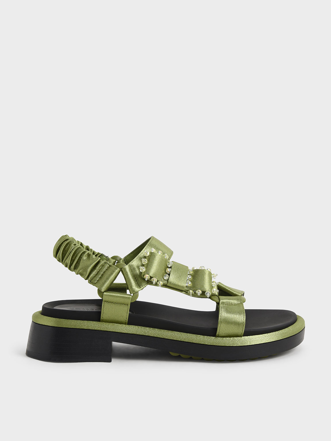 

Miko Gem-Embellished Satin Sandals
