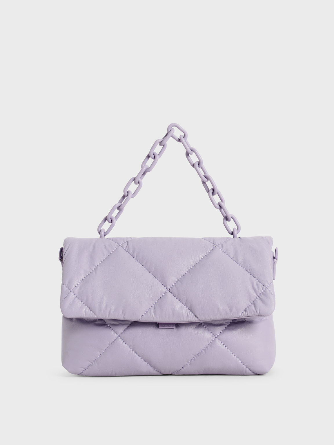 

Chain Handle Puffer Bag, Lilac
