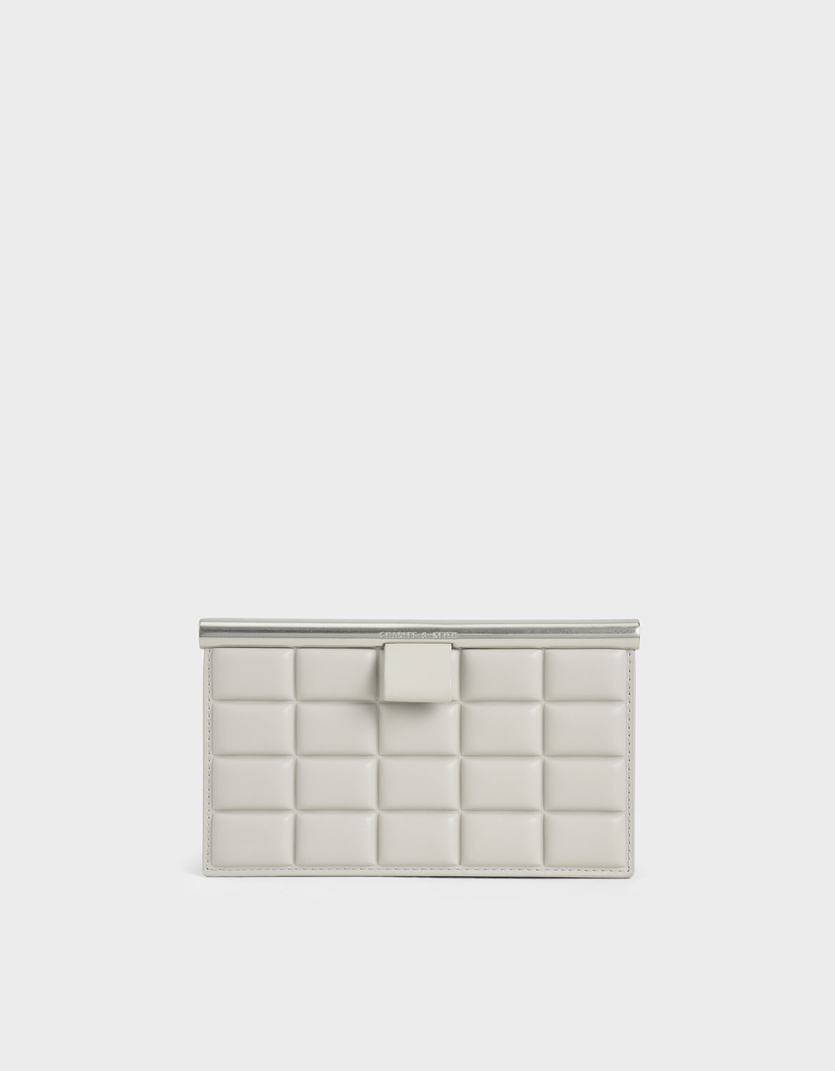 

Quilted Clasp Clutch, Grey