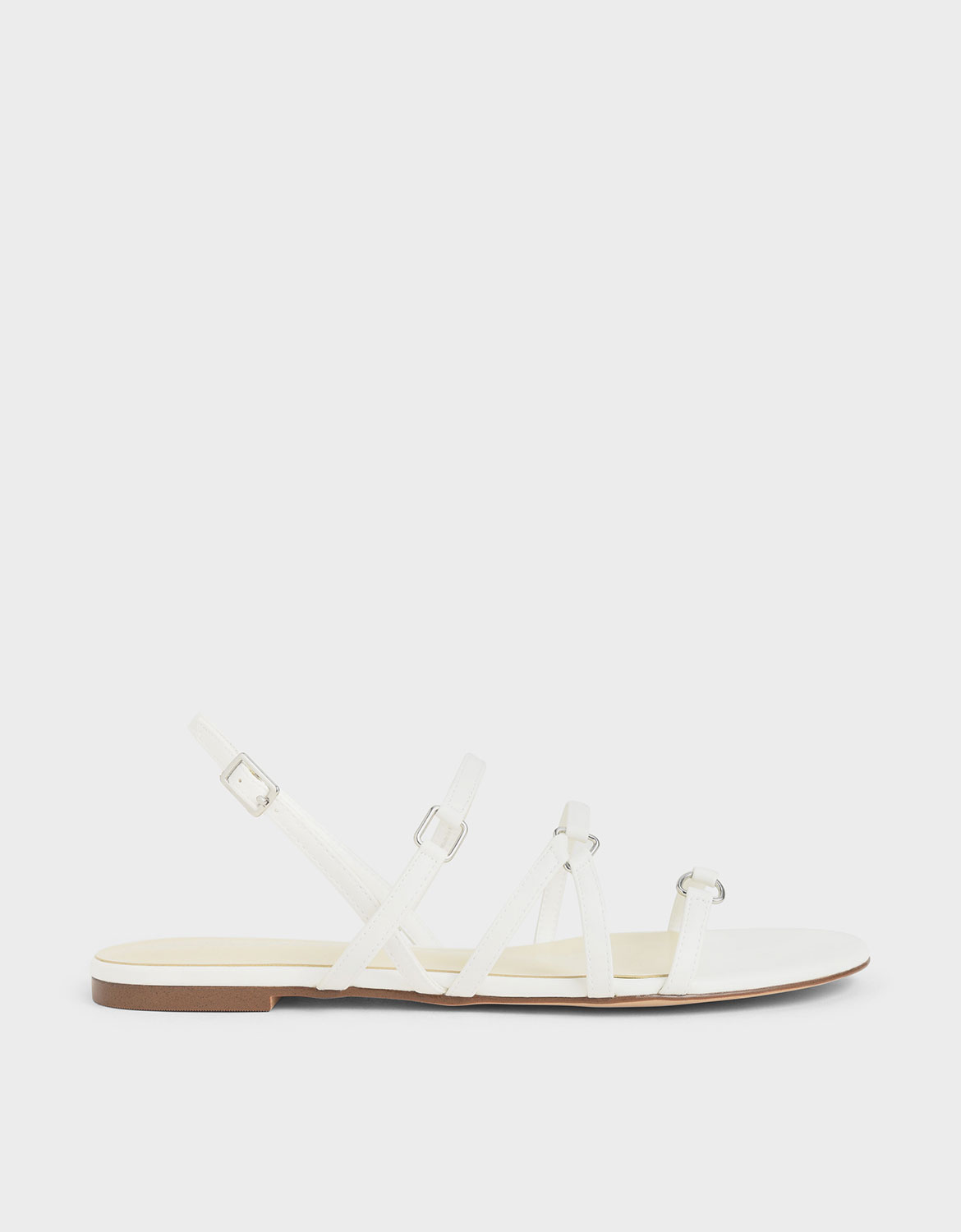 

Tri-Strap Slingback Sandals, White