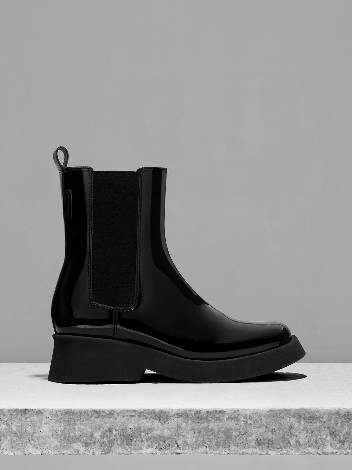 Giselle Patent Chelsea Boots