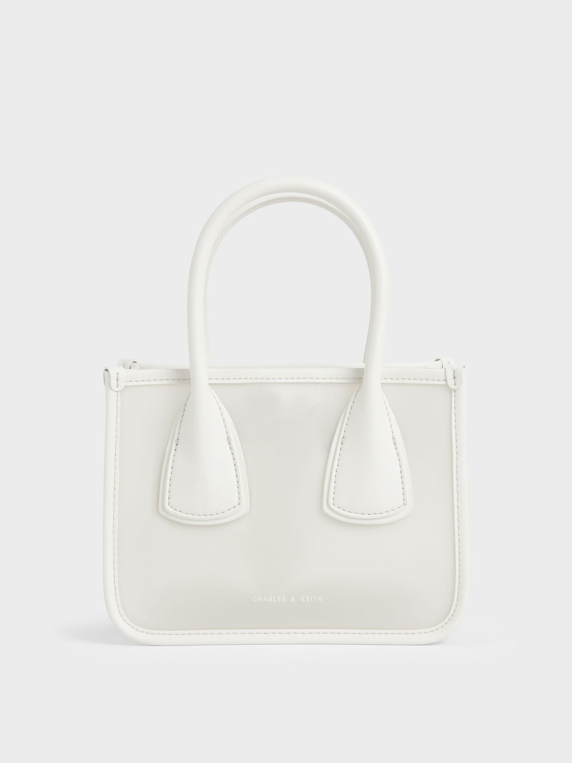 

Chain Link Double Handle Bag, White