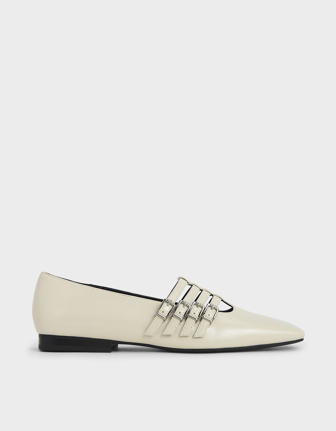 

Buckled Mary Jane Flats, Chalk