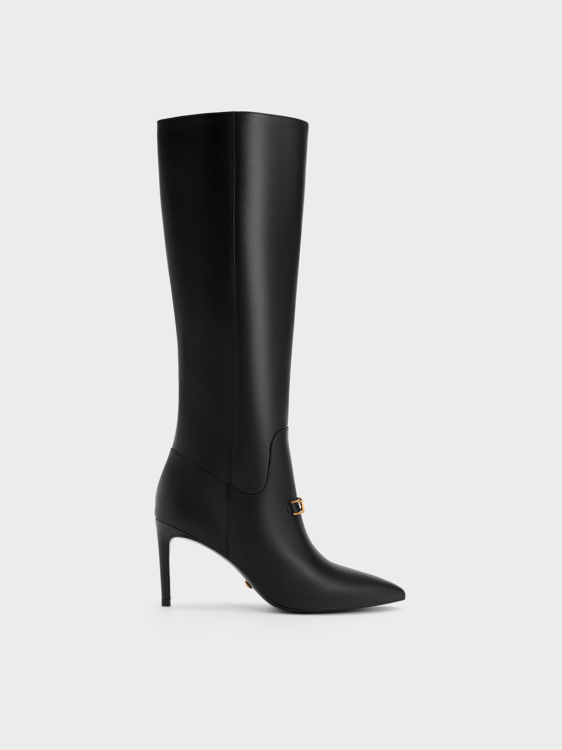 Charles & Keith - Gabine Leather Heeled Knee-High Boots