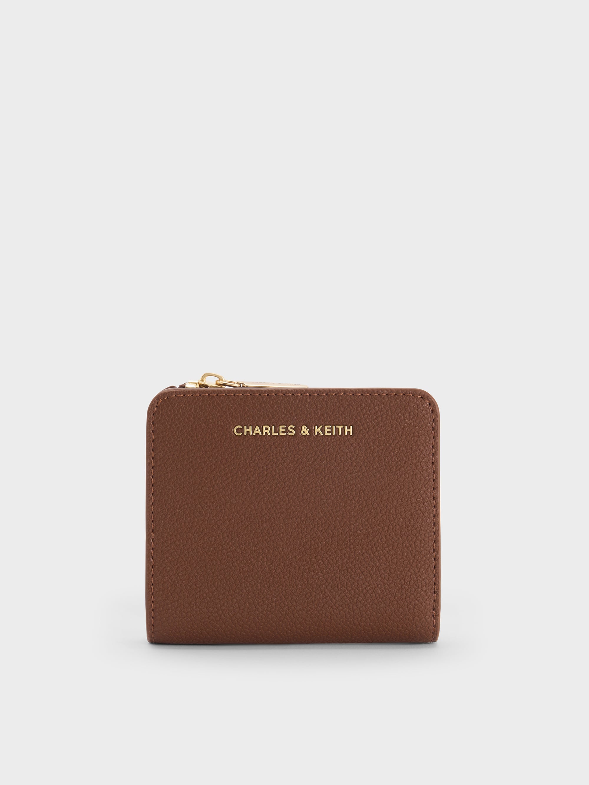 Dark Brown Keely Top Zip Small Wallet - CHARLES & KEITH UK