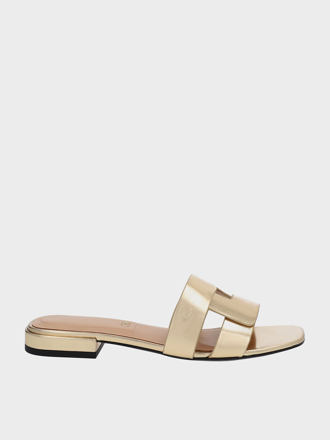 Charles & Keith - Joan Metallic Leather Slide Sandals