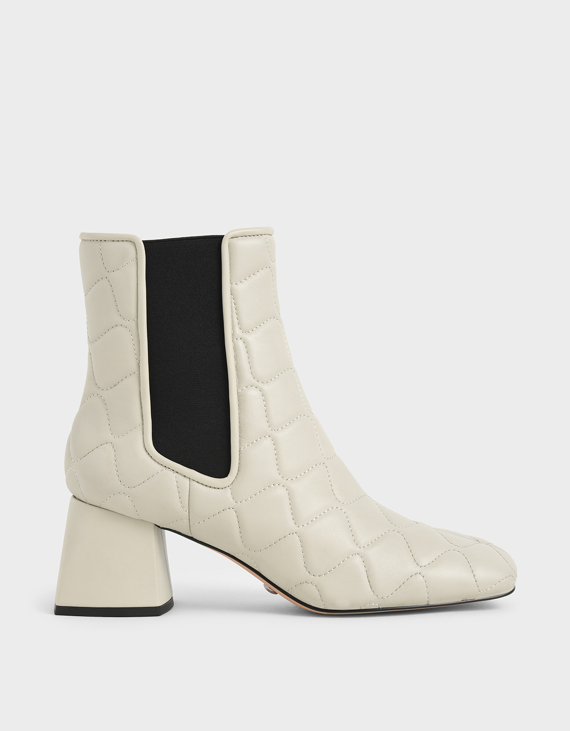 

Quilted Leather Chelsea Boots, Chalk