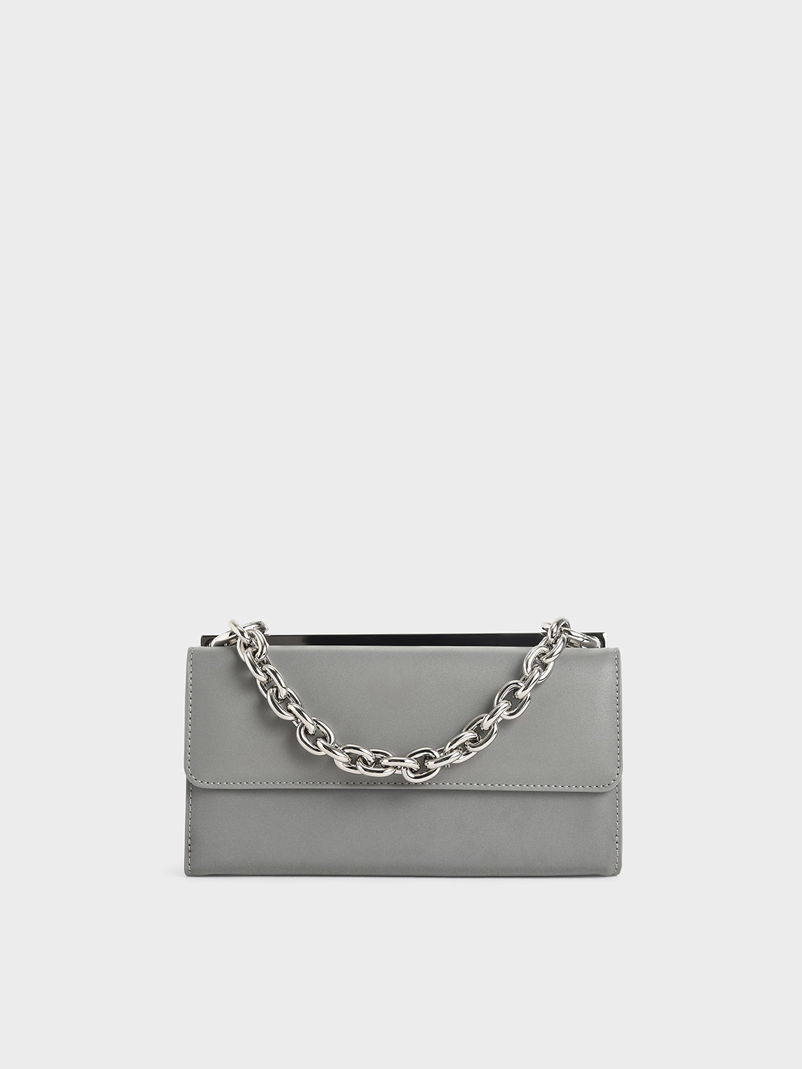 

Nylon Panelled Chain Handle Wallet, Grey