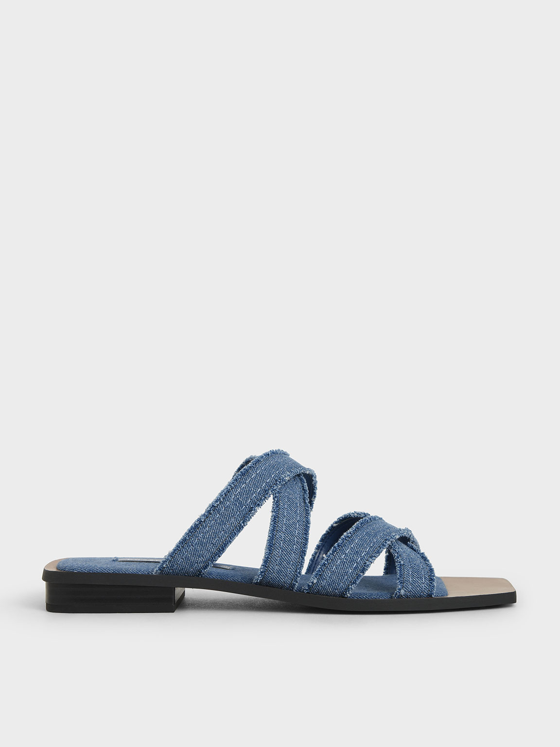 

Textured Crossover Flats, Blue