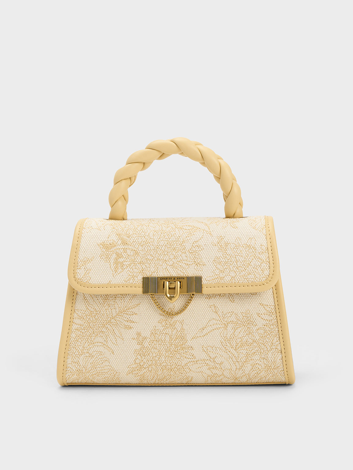 Floral Illustrated Trapeze Bag