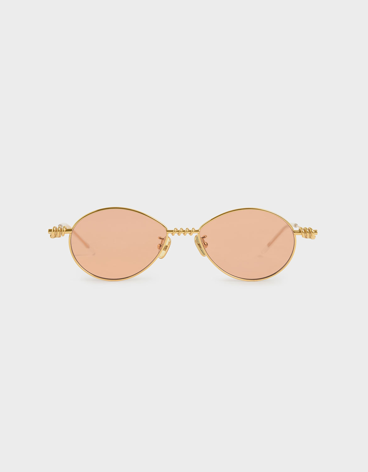 

Twine Detail Oval Sunglasses, Orange