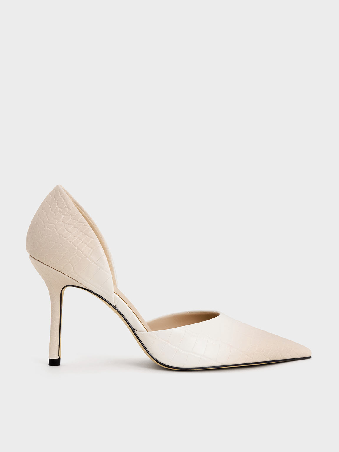 Charles & Keith - Snake-Print Pointed-Toe D'Orsay Pumps