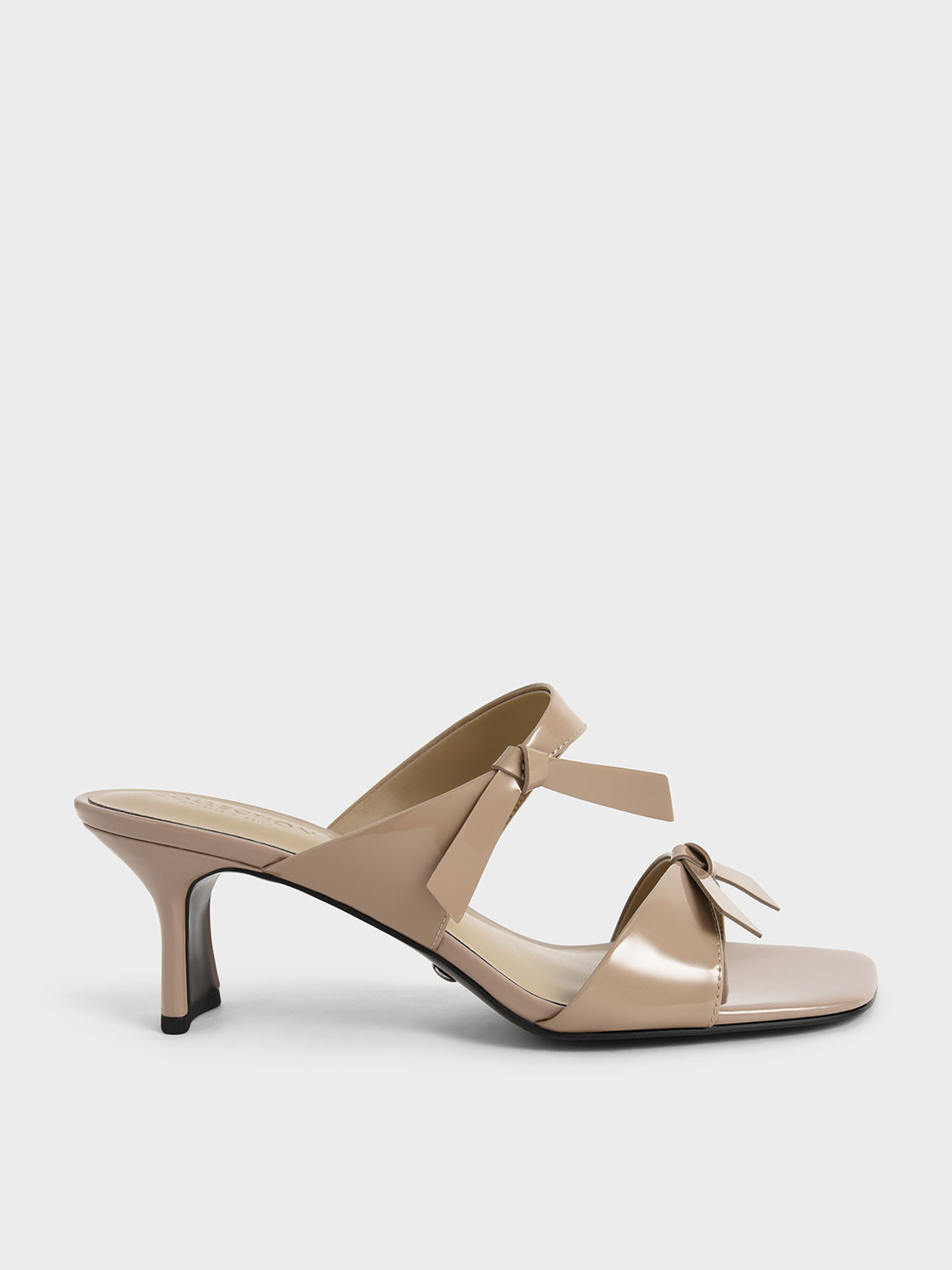 

Patent Leather Bow-Tie Blade Heel Mules